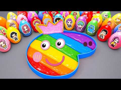 How to make Rainbow Peppa Pig Bathtub by mixing Jelly Slime Clay Eggs | Oddly Satisfying Slime ASMR