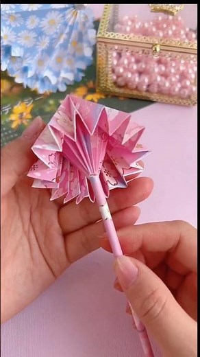 How to Make a Cute Mini Paper Umbrella in 30 Seconds! ☂️