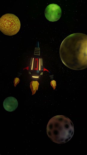 Animación Planetas y Nave 3D hecho en BLENDER