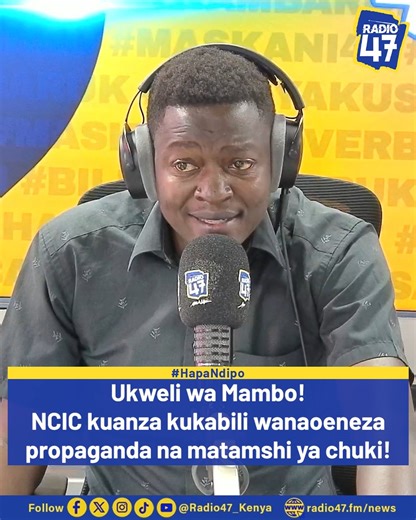 TRUTH CHECK: Je, unajua unachoweka katika page yako mtandaoni inaweza fanya ujipate kortini? National Cohesion and Integration Commission (NCIC ) has found that some individuals are spreading ethnic slurs and hate speech on their pages and through fake accounts. The commission has pledged to take firm action against such people henceforth. Watch us live: www.radio47.fm Join WhatsApp channel: https://rb.gy/iwp64y #HapaNdipo #HabariZaRadio47 #Radio47 Edwin Simiyu | Radio 47