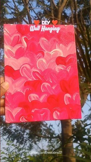🎨 Heart Painting on Canvas | Easy & Beautiful Acrylic Art Tutorial 💖#youtubeshorts