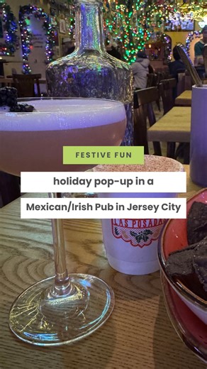 The Hoboken Girl® on Instagram: "Jersey City’s first Mexican/Irish holiday pop-up @sanpatriciosnj 🎄🍀🌶️ @jordanandjoelle from team HG took a trip over to Las Posadas at San Patricios in Jersey City and honestly, it’s a whole vibe From festive cocktails and cozy holiday dishes to Guinness, tacos, brunch, a Sunday roast, and a late-night menu (!), the pop-up is bringing major holiday cheer with a twist 📍8 Erie Street A, Jersey City Walk-ins are welcome, but you can also snag a table on Resy (an