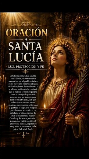 🕯️ Prayer to Saint Lucy for protection of eyesight 🙏