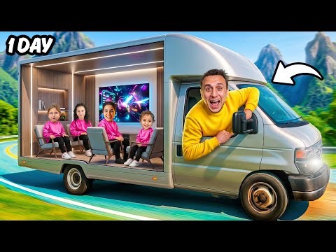 We transformed our old car 🚍 into a 5-star mobile hotel ⭐️ in 24 hours 🕠