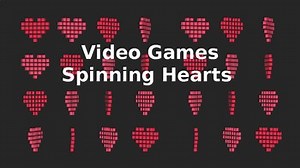 Video Game Hearts Valentines Day Spinning Hearts