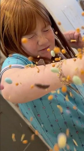 3 2 1 CRASH!!!! Adley tries Mom's St. Patricks Day craft and candy goes everywhere!