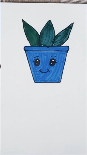 How to draw a pot 🌱🌿🍁#easy #art #drawing #shortvideo