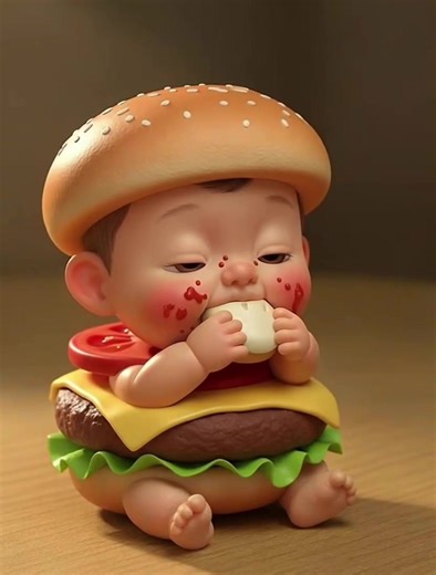 ASMR Baby eating doughnuts 🍔 Baby doughnuts: What should they eat tomorrow? 🍝 Let's meet in the comments 💌 👉Comment 👍Don't forget to like #future #AI #trend #keşfet #asmr