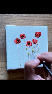 Poppy flowers acrylic painting | Vinee Painting