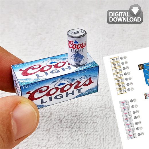 Miniature Beer Drink Cans Template | Digital Download Drink Box Set Template | Dollhouse Drinks - Etsy