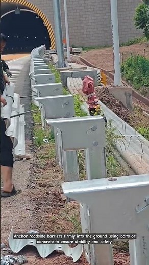 road side barrier fixing process