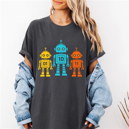 Funny Binary Robot Shirt 01 10 11, Programmer Coding Shirt, Geek Nerd Tech Tee, Developer Gift, Computer Science Shirt - Etsy