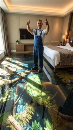 Stunning green Epoxy flooring inside a badroom