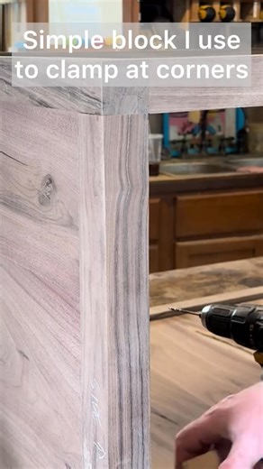 Clamping at corners. #maker #woodworking #woodtok | Weathered Goods Woodshop