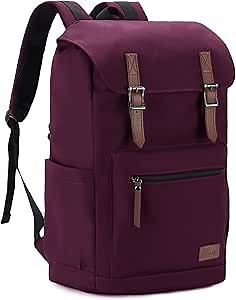 VASCHY Backpack for Women, Water Resistant High School Backpack Travel Carry-on Anti-theft Casual Daypack for Work Business Hiking Burgundy