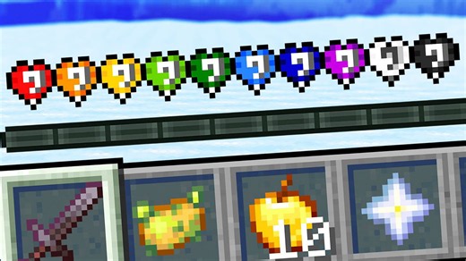 Collecting lucky custom hearts to gain random powers in Minecraft