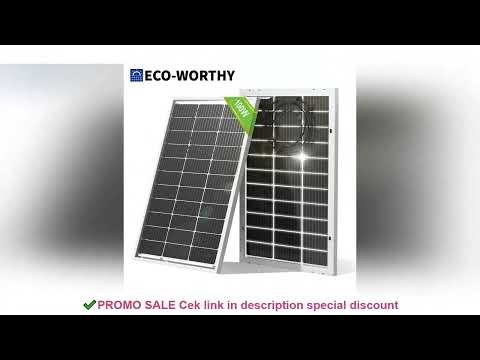 ECO-WORTHY Bifacial 100 Watt 12 Volt Solar Panel Monocrystalline Rigid High-Efficiency PV Module Pow