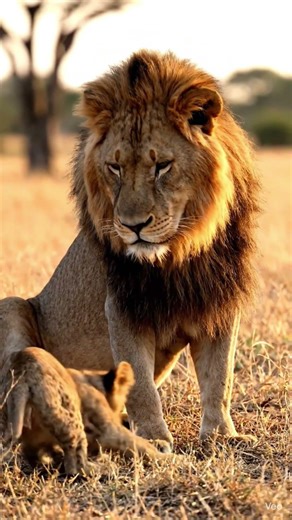 When a Cub Learns From His Father 😍🦁 #shorts #ytshorts