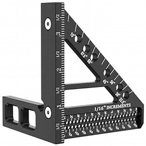 3D Multi-Angle Measuring Ruler, Imperial Woodworking Square, Aluminum Alloy 22.5-90 Degree Protractor with Pin, High Precision Miter Triangle Ruler for Engineers, Carpenters and Craftsmen