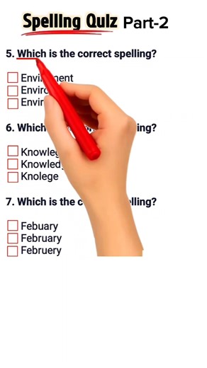 Spelling Quiz | Can you answer 7/7? #quiz #quizchallenge #quiztime #youtubeshorts