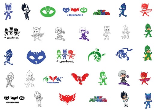 Digital SVG PNG Bundle | PJ Masks Svg | Cricut & Silhouette Cut Files | Instant Download | Kids Party Decor - Etsy UK