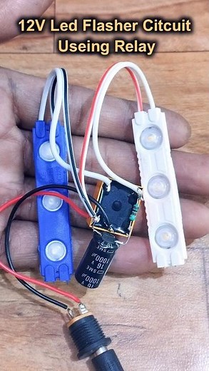 12V Led Flasher Circuit Useing Relay ||Bike Led Flasher #shortsfeed #ledchaser #bulb #strobelight