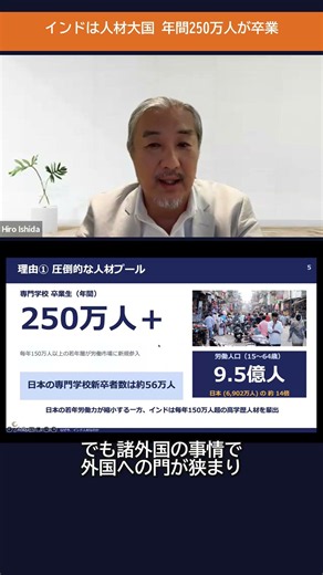 インドは人材大国 年間250万人が卒業【特定技能・インド人材】#Shorts