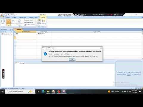 ms access introduction 1 | How to create a table in ms access | creating database | insertion data