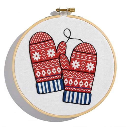 Floral Mittens Embroidery Pattern, Mittens Hand Embroidery PDF (instant Download) - Etsy