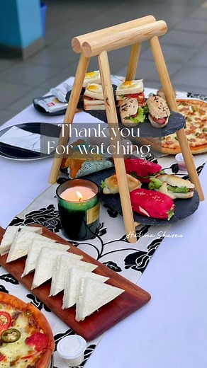 High tea arrangements at home 💓 Pizza from: Cheesy Bites #fyp #foryou #hightea #settingthetable