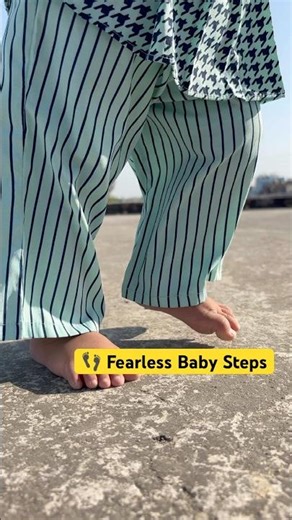 Fearless Baby Girl Walking Barefoot 👣💚 | Cute Village Moment #shorts