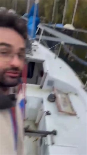 Getting the boat winter-ready 🥶⛵ Today I took down the sails, removed the boom, cleaned up all the ropes, and packed everything away before the cold really hits. Feels weird seeing the boat like this — quiet, stripped down, but ready to rest for a bit. Next step? Prepping for all the fiberglass and interior work this winter so we can hit the water next year. 🌊💪 Follow to see this 12.5-meter catamaran go from winter storage to ocean-ready in 2025. ⚓✨ #boatbuilding #catamaran #sailboat #diyboat