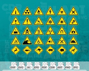 Warning Sign Svg, Danger Png, Caution Sign Clipart, Safety Sign Svg, Hazard Sign, Warning Symbol, Animal Warning Sign, Road Signs, Vector - Etsy