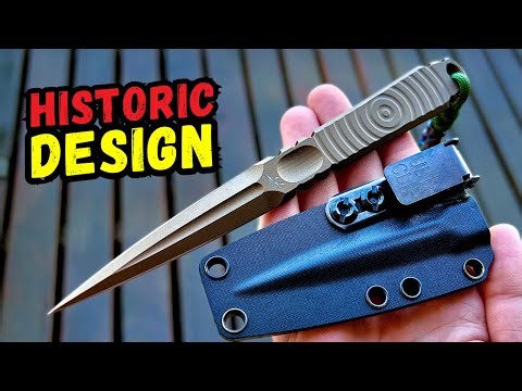 OSS Dagger by Knight Elements - Double Edge Tactical Fixed Blade, A2 Tool Steel & Bronze Ceracote