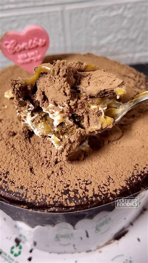 Conti's Bakeshop & Restaurant newest cake: Sea Salt Tiramigoo 🥹 Tiramisu with salted caramel sya. Na-try nyo na ba? It’s their Valentine’s day cake na you can enjoy as a whole cake na ibe-break mo yung chocolate shell, or pwede ring scoopable slice in a cup. Here’s our quick review! 🥹 #tiramisu #contis #cakelover #dreamcake #cake | Certified Foodies