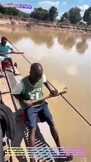 Satisfying Heavy Machinery: Watch Workers Power a Massive Timber Raft Across a Wide River! 🪵🌊