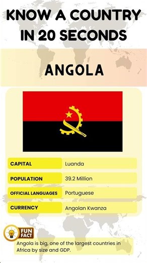 Angola in 20 Seconds | Fun Country Fact