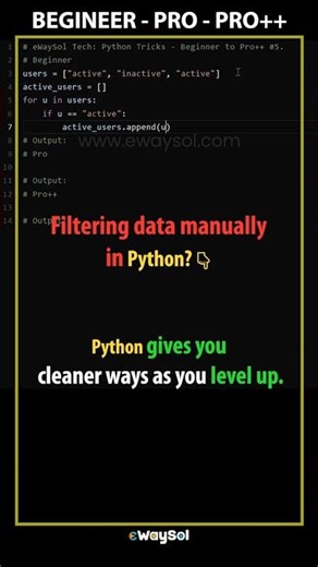 Python Beginner → Pro → Pro++ – Filtering Real-World Data the Pythonic Way (Python TIP 5) #python