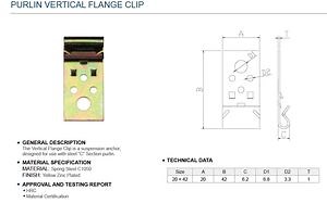 [Hot Item] Yellow Zinc C1050 Urlin Plated Purlin Vertical Flange Clips