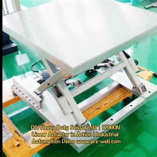 DIY Heavy Duty Scissor Lift 12000N Linear Actuator in Action Industrial Automation Demo