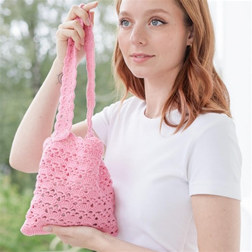 Easy Pink Crochet Shell Stitch Handbag Pattern (digital Download) - Etsy