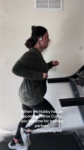 Hubby and I, Training partners for life! 4 sets: 800m run 15 Burpee Broad Jumps 40 weighted lunges 15 Burpee Broad jumps 800m Run - Rest 1 min- #STRONGWOMEN #FitnessFreak #MuscleMommy #hyroxtraining #hyrox