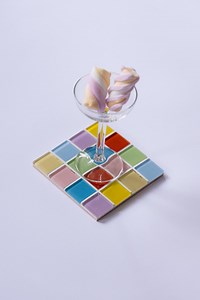 Glass Tile Checkered Coaster (1 Pc) - Handmade Mosaic Drink Mat - Glass Drink Coaster - Interior Gift - Christmas Gift - Etsy