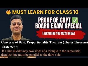 Converse of BPT ( Basic Proportionality Theorem ) Class 10 Triangles NCERT Theorem Proof