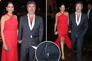 Simon Cowell leaves charity ball with his shirt unbuttoned and flies undone