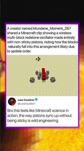 Minecraft science in action with clever pistons...