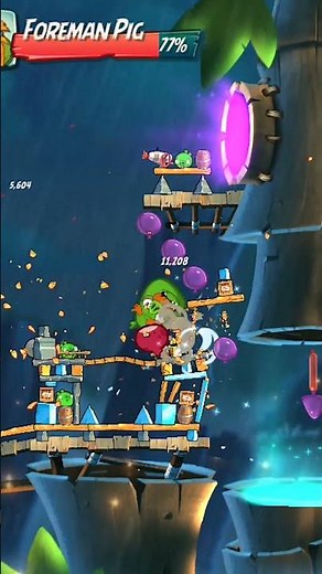 Angry Birds 2: One-Shot Kill! Big Red Destroys Foreman Pig on Level 55 🔥💥 #gaming #games