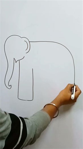 Cute Elephant Drawing 🐘 | Easy Drawing tutorial #shortsfeed #drawing #shorts