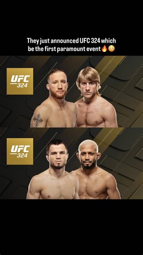 KoshurMMA. on Instagram: "UFC has officially announced “UFC 324” card and it looks amazing. . UFC 324 is officially headlined by a wild clash between Justin Gaethje and Paddy Pimblett for the interim lightweight title, and the fight already feels unreal. This is a pure chaos vs confidence matchup, Gaethje bringing violence, power, and experience, while Paddy steps into the biggest moment of his career with momentum and massive hype. With the main lightweight belt tied up, UFC 324 delivers a high