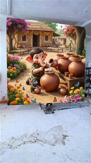 Happy Ganesh Chaturthi Drawing Photo 🌺🥰 Ganesh Ji Painting ❤️ #shorts #ganeshchaturthi #viralvideo
